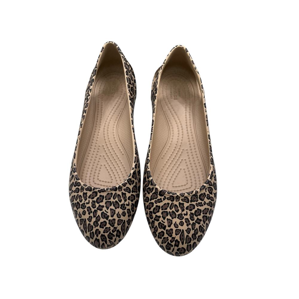 Leopard Print Crocs Ballet Flats 8 - Picture 2 of 4